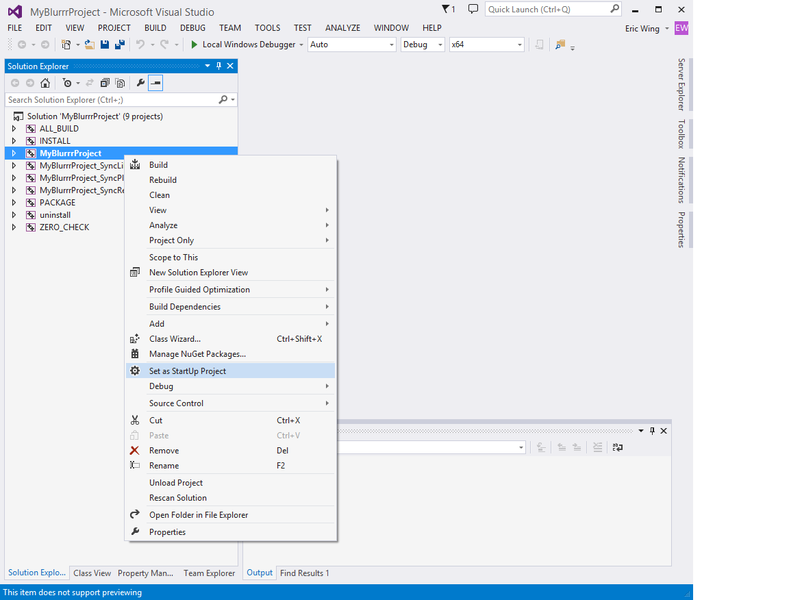 Visual Studio Set Startup Project