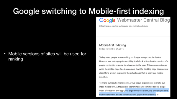 Google: Mobile-first indexing announcement