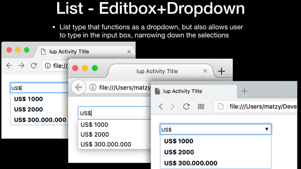 Editbox+Dropdown List
IUP Native Widgets compared for Chrome, Firefox, Safari