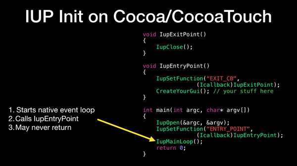 Iup Init on Cocoa/CocoaTouch