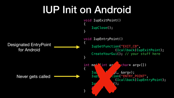 Iup Init on Android
