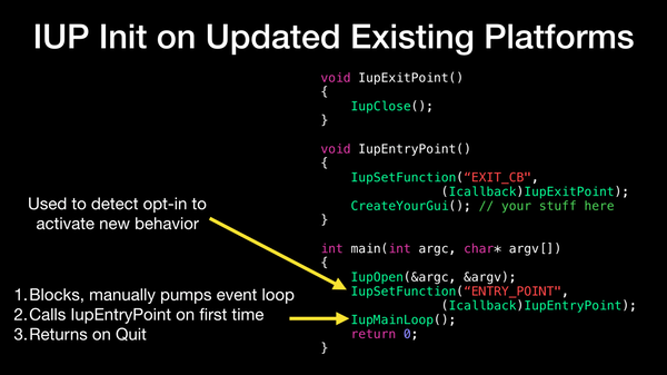 Iup Init updated for existing platforms